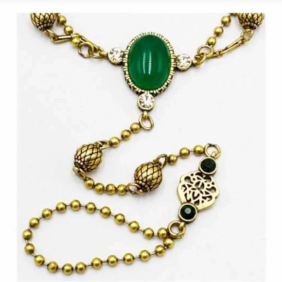 Alexander McQueen Green Hand Chain Bracelet - Picture 3 of 5